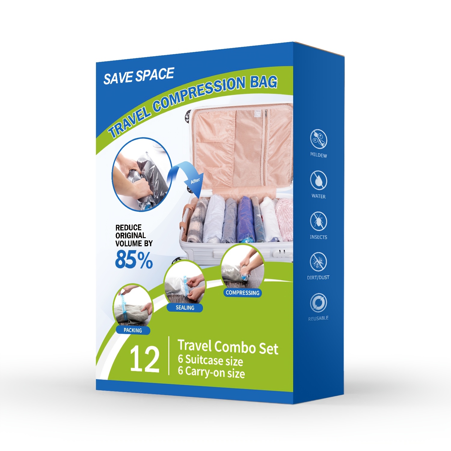 TEMU Jumbo Vacuum Storage Bags, Vacuum Seal Bags For Clothing, Saver Bags For Pillows Comforters Blankets Bedding 4pcs 8pcs 10pcs 12pcs 20pcs 30pcs