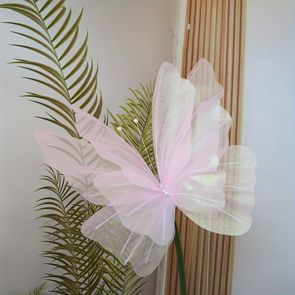 

1pc, Silk Yarn Artificial Butterfly, Fake Butterfly Holiday, 50cm Butterfly Wall Decor Mariage Decor For Wedding Wall Room Decor/diy