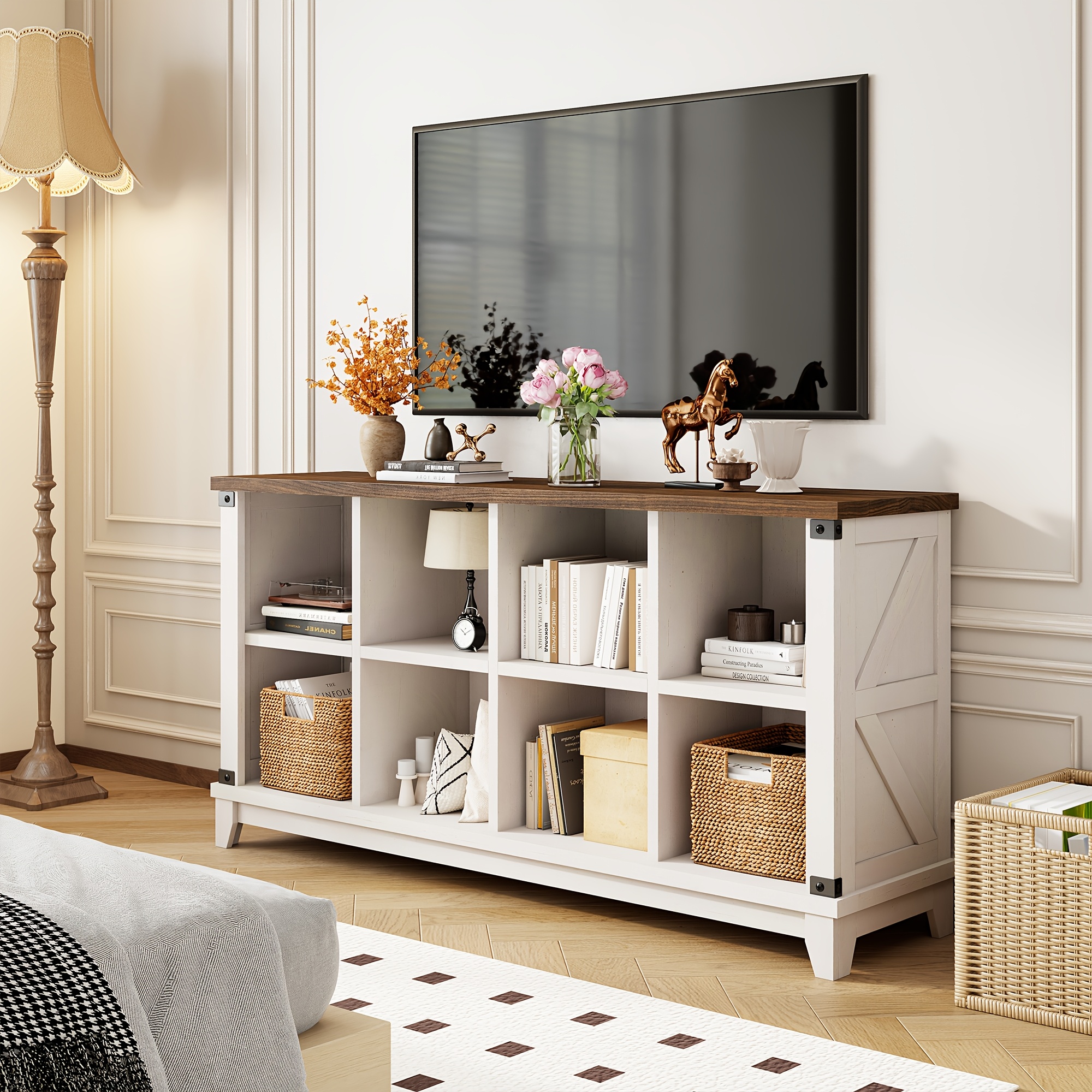 office 8 9 cube storage organizer shelf farmhouse modern - Temu