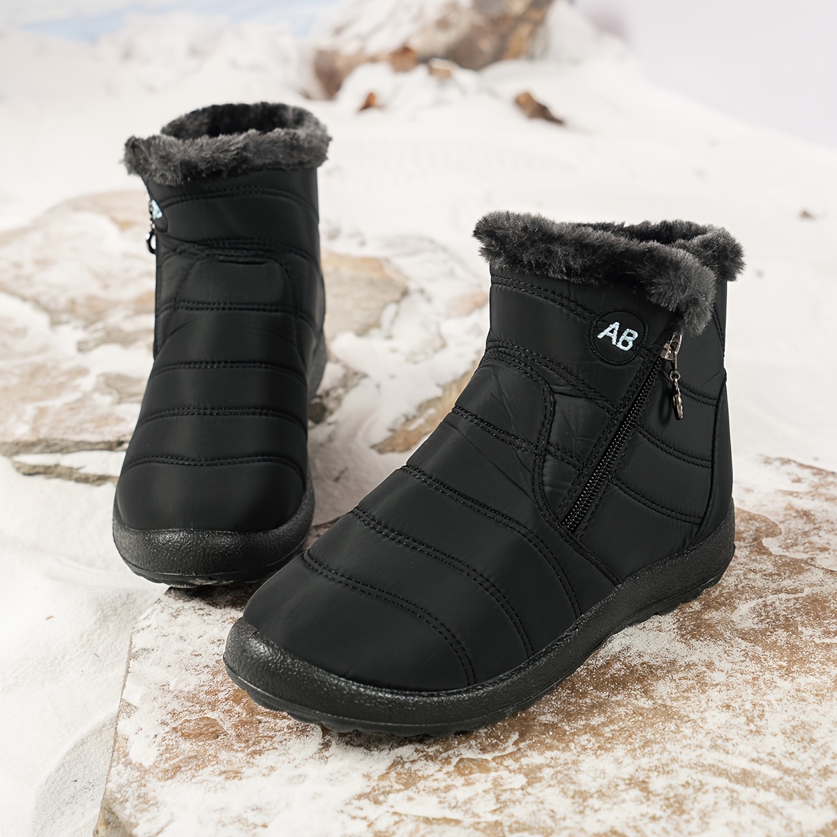 Image of New Winter Warm Women's Snow Boots With Side Zipper