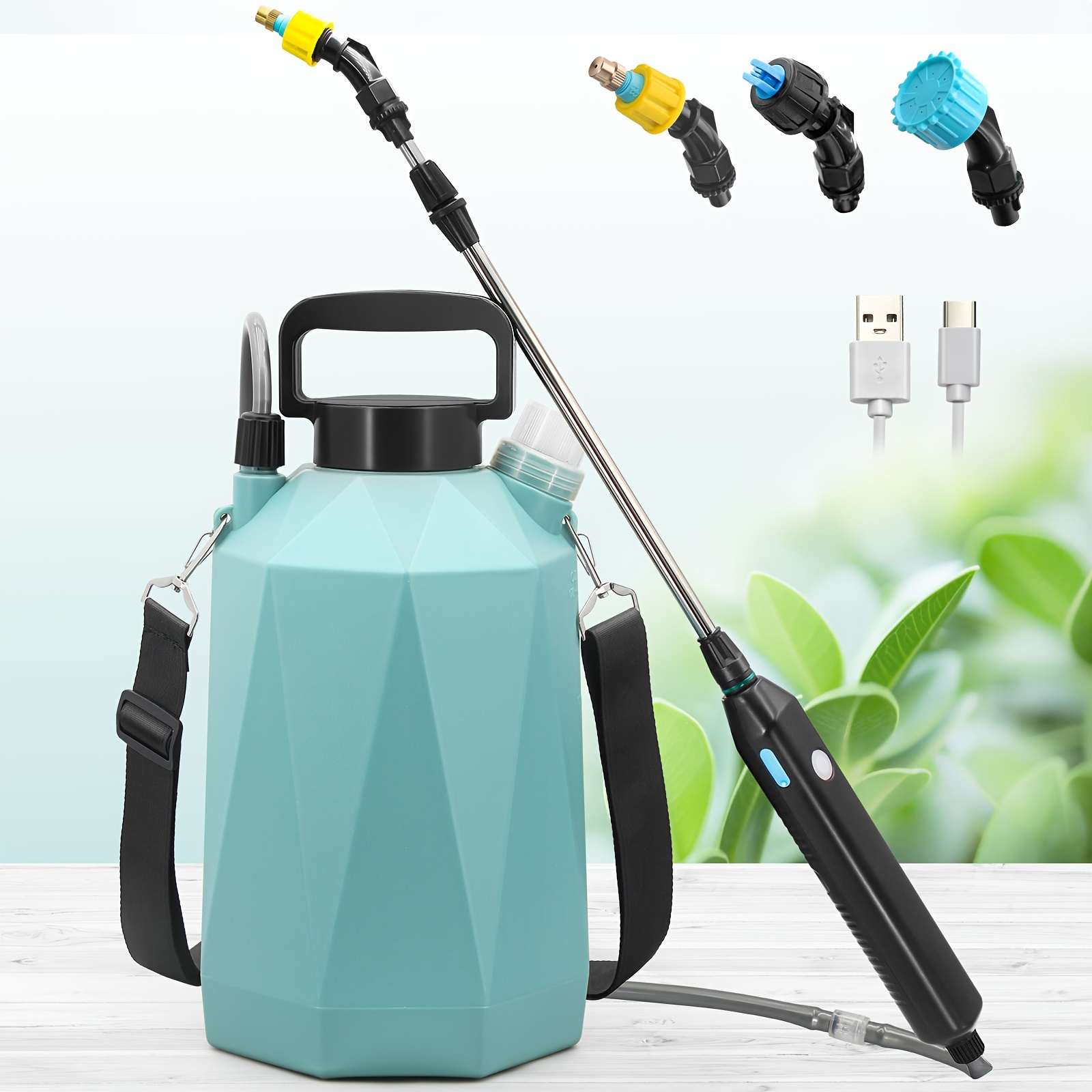 

Battery Powered Sprayer 1.35gallon/5l, Electric Garden Sprayer With Usb Rechargeable Handle