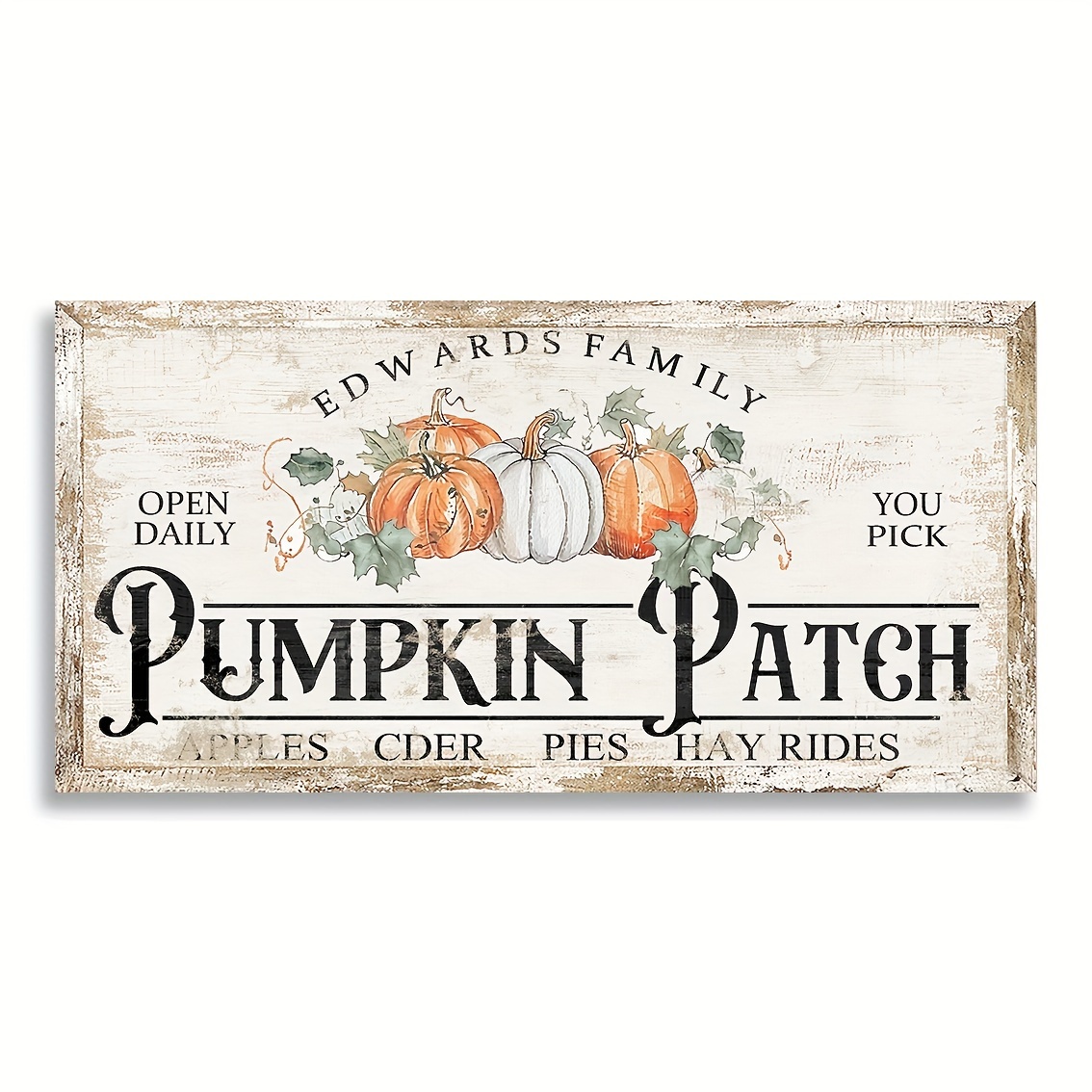 

Vintage Pumpkin Patch Decorative Sign - Rustic Harvest Market Wooden Wall Hanging Plaque, Multipurpose Autumn Decor For Home, Bedroom, Farmhouse - 12x6 Inches