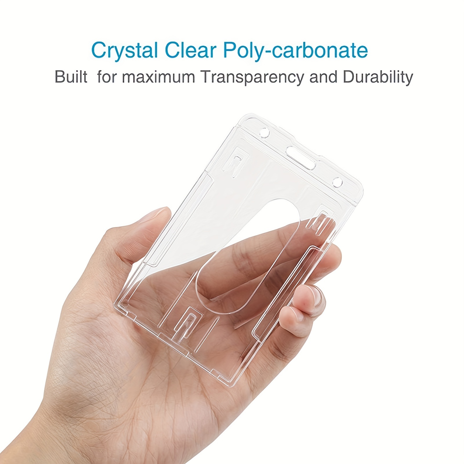 Nuevo Soporte De Plástico Duro Transparente Para Tarjetas De Identificación  Doble, Vertical Y Claro, Tamaño 10x6cm