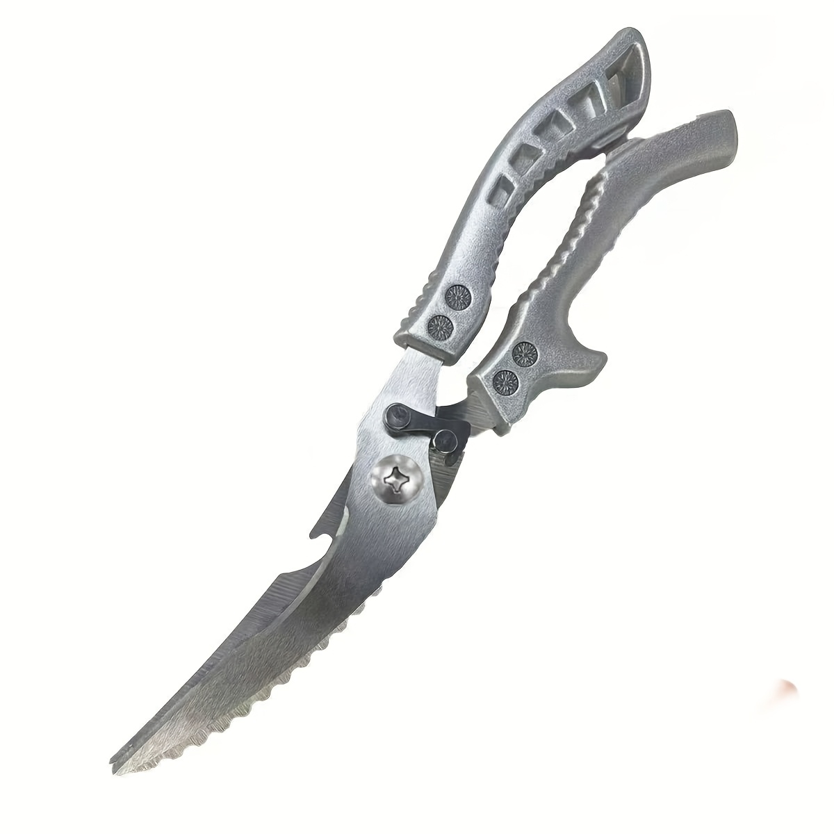 Image of 1pc Stainless Steel Scissors, Multi-functional Kitchen Shears For Cutting Meat, , Fish, And Poultry