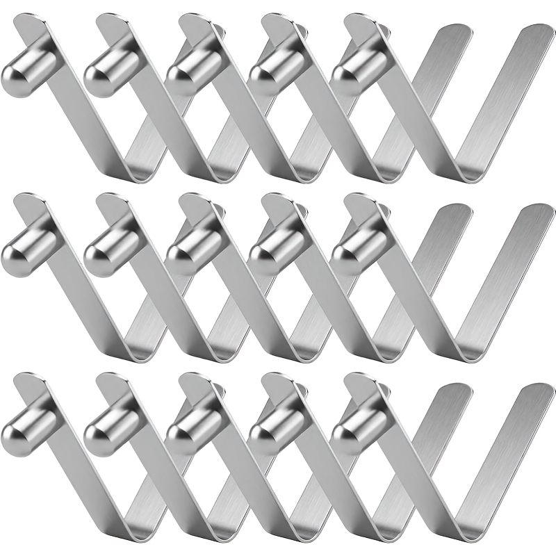 TEMU 15pcs Stainless Steel Spring Clips For Kayak Paddle, Tent Pole And More Rust-resistant Push Button Spring Snap Clips Loc Tube Pins For Camping,