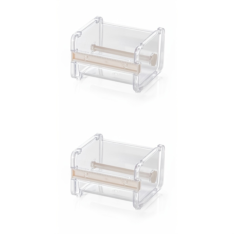 2pcs/3pcs Washi Tape Dispenser, Transparent Storage Box, Suitable For Handmade Lovers, Student Supplies