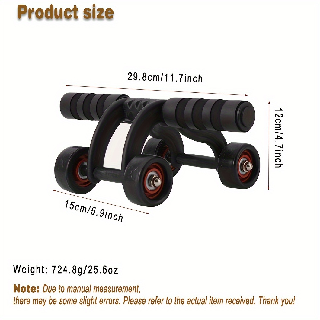 1pc Abdominal Exercise Wheel - Four Wheels for Stability - Home Gym Fitness Equipment, Strengthen Core and Tone Abs Abs Muscle Training
