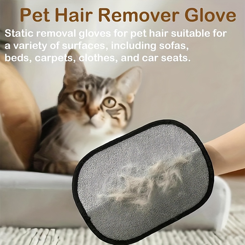 2 Pcs Cat Hair Gloves, Double Sided Fur Gloves, Cat Grooming Gloves