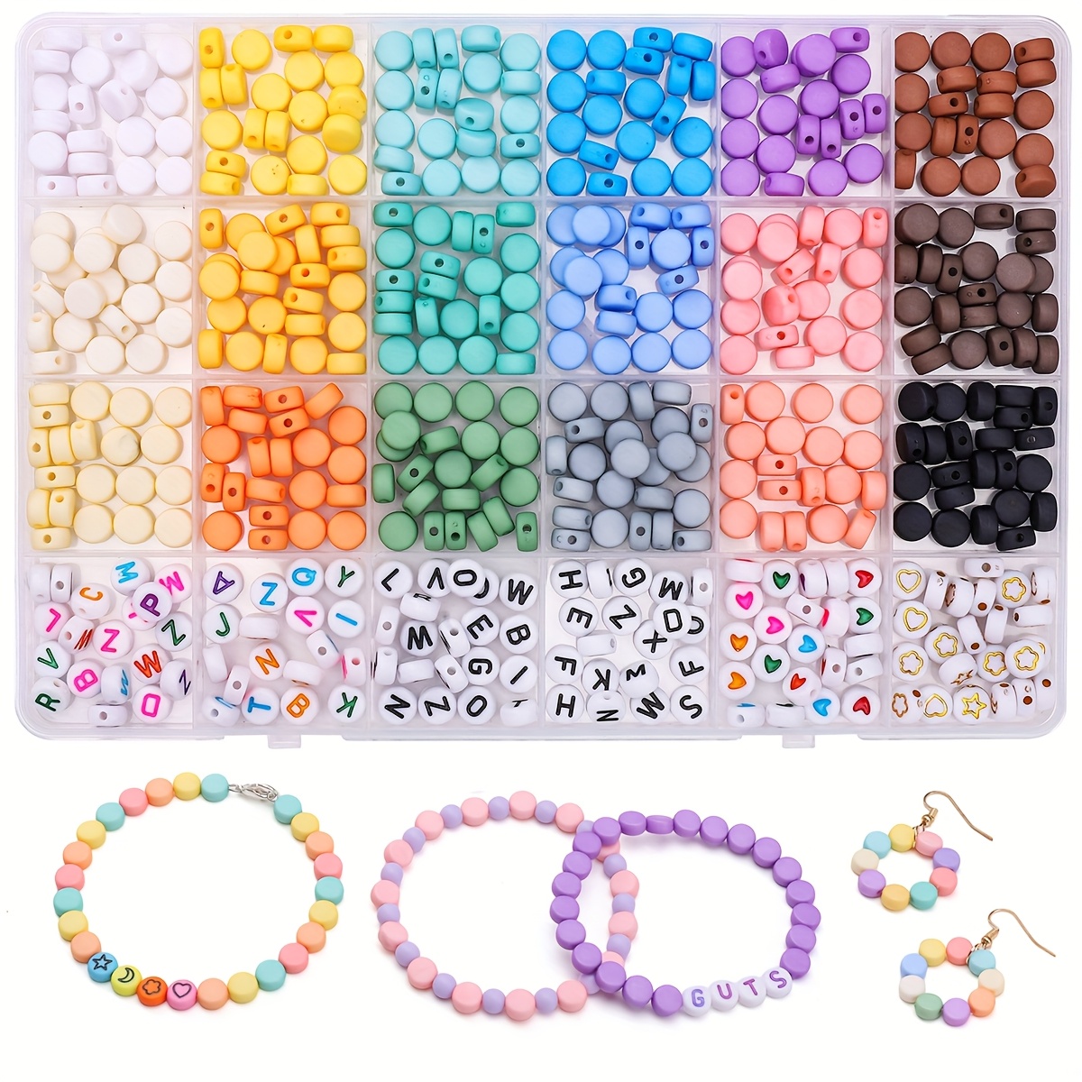480pcs Macaron Matte Beads Jewelry Making Kit, 7mm Acrylic Letter Beads, Friendship Bracelets Craft Set, Assortment, With 24-grid Case For Jewelry Diy Bracelets, Earrings, Necklaces, Beading Supplies