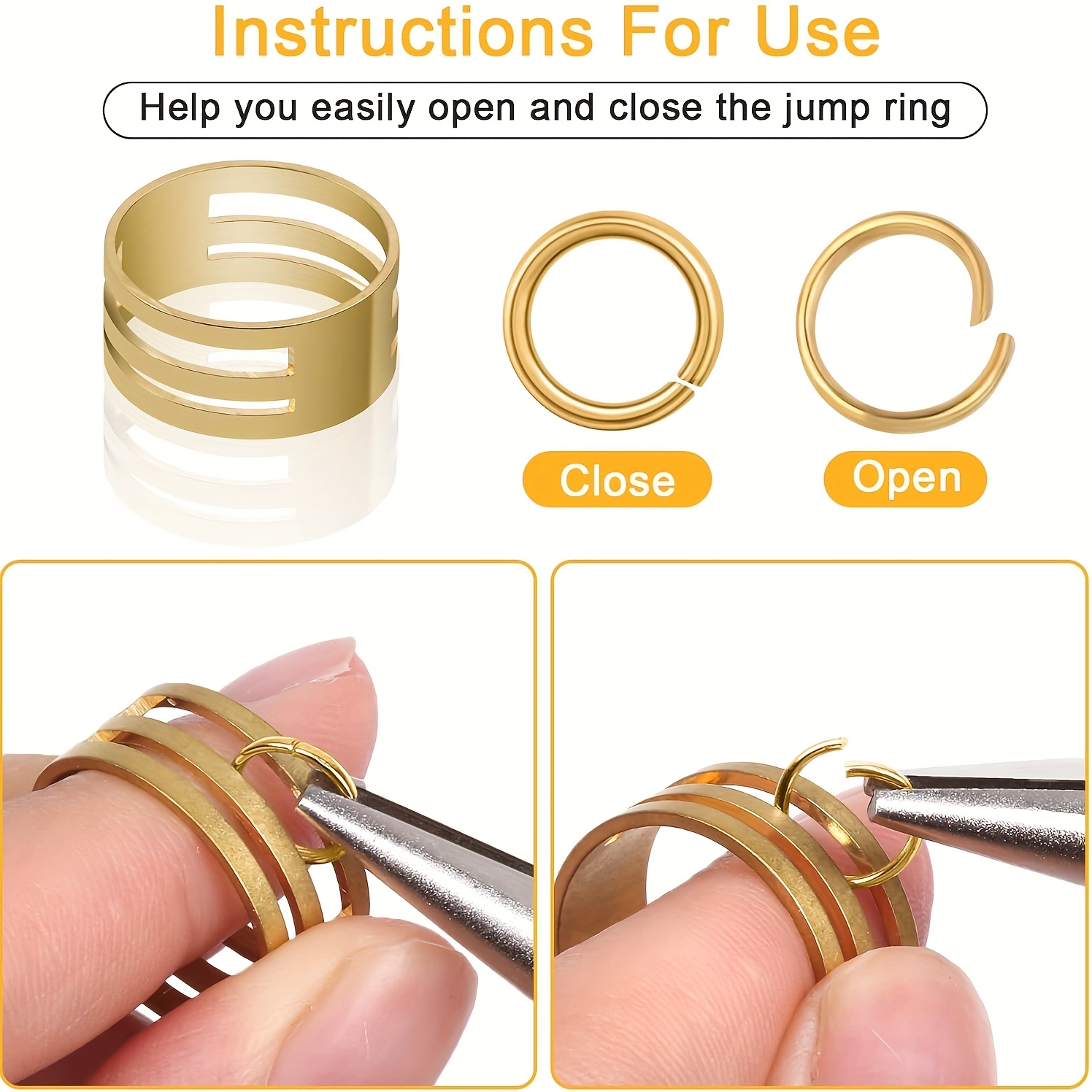1200pcs Jump Rings for Jewelry Making Kit, Jump Rings and Necklace Clasps  with Jump Ring Pliers Tools for Jewelry Making Supplies and Necklace