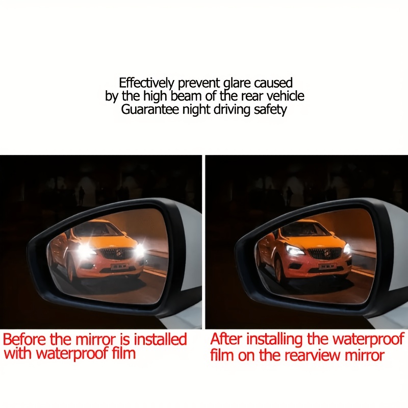 2pcs anti   car rearview   film waterproof transparent pet protector stickers car stickers for vehicles waterproof details 1