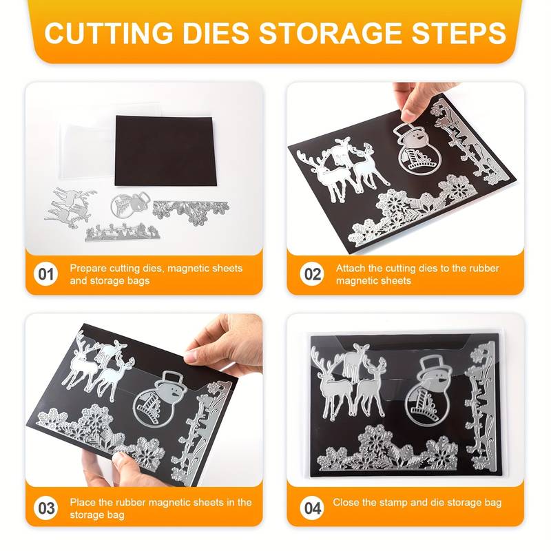 Magnetic Rubber Sheets For Die Storage - 10 Pack, Organize Cutting Dies, Stamps, Craft Supplies