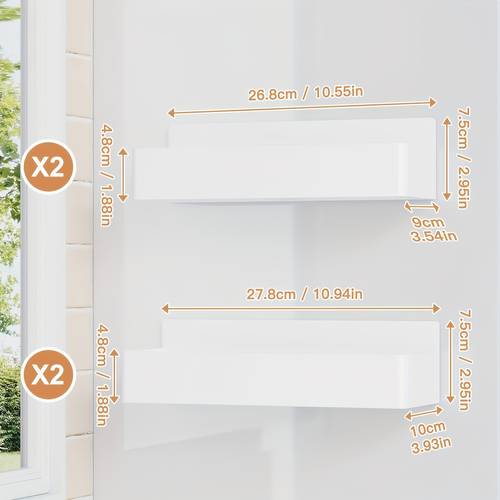 2pcs 4pcs large capacity wall mounted magnetic spice rack refrigerator side organizer beverage storage shelf cabinet organizer bracket durable storage rack magnetic washing machine organizer no drill wall mounted hanging organizer convenient