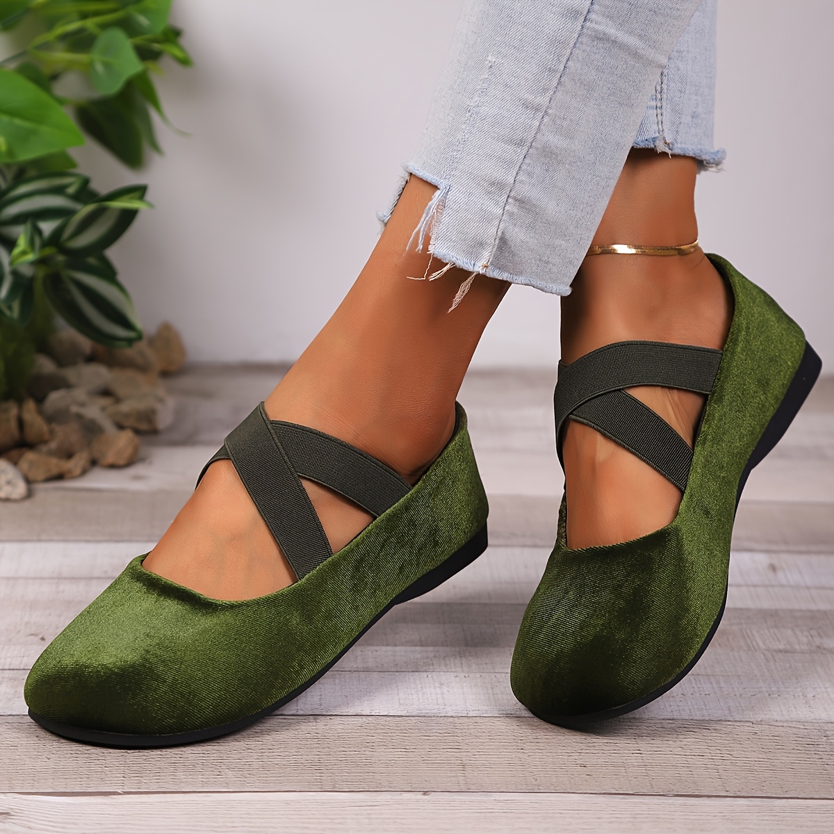 womens minimalist slip on flats black round toe comfortable   shoes with adjustable straps casual everyday footwear casual footwear   slipon shoes details 2