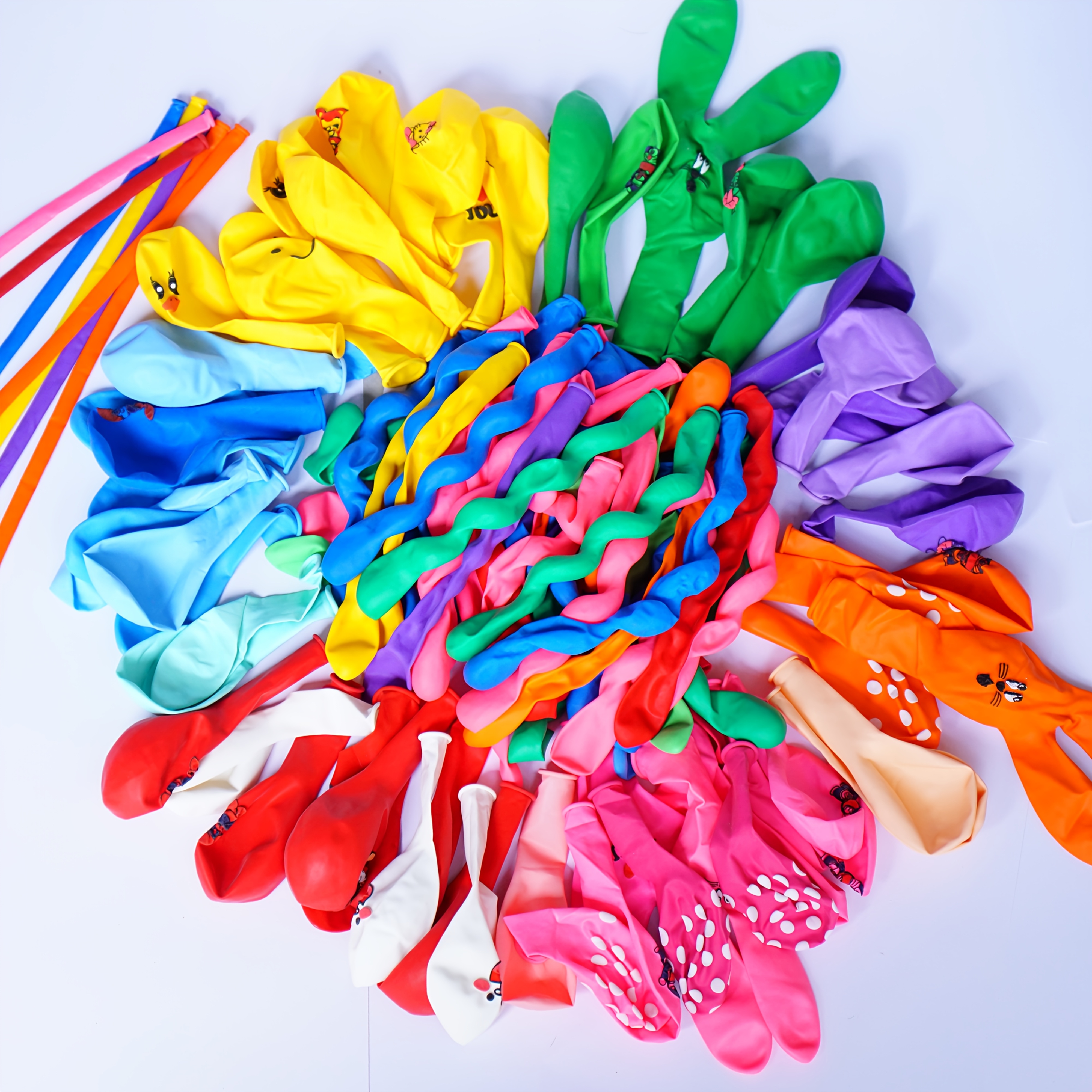 TEMU Premium 50pcs Cute Animal Cartoon Balloons - Colorful Latex Party Balloons For Birthday, Graduation, , Father's Day & Holiday Decor (assorted