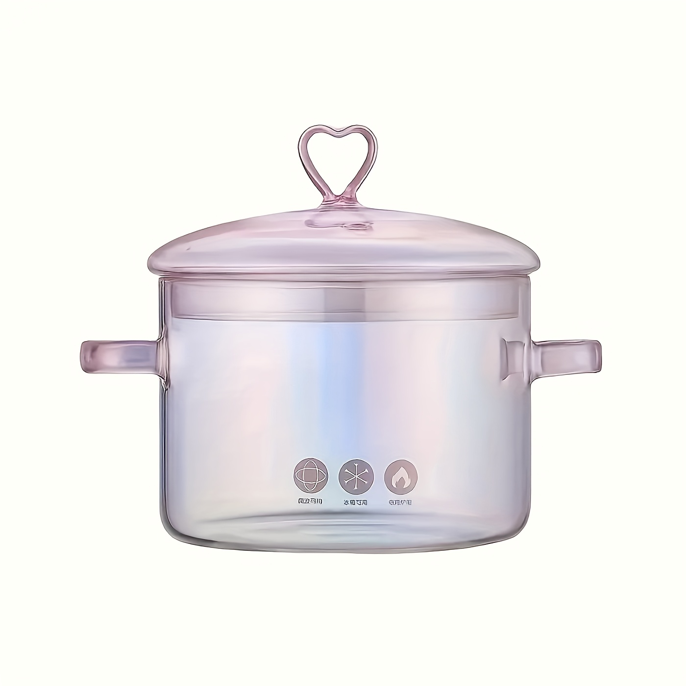 TEMU 50oz -shaped Glass Cooking Pot With Lid - Heat-resistant, Multi-use Stew Pot For Pasta, Sauces, , Ramen, Soup & Salad - Handmade, , Oven Safe