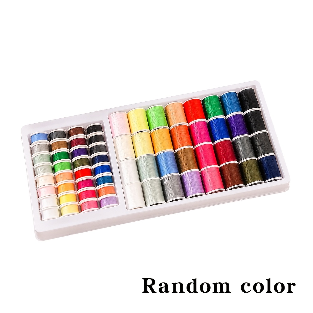 TEMU 1 Set Of 64 Color Sewing Thread Spool Set, Polyester Pre Wound Shuttle Core Thread, Suitable For Manual And Machine Sewing Diy Embroidery