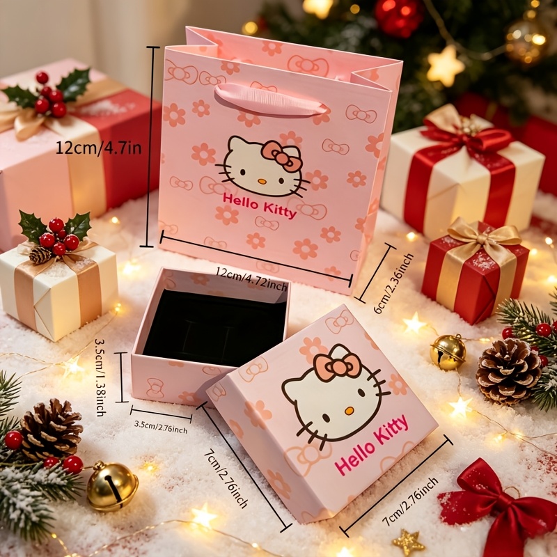 Hello Kitty Deluxe Jewelry Storage Gift Set - Pink, With Removable Tray, Suitable For Necklaces, Rings, Earrings And Additions - For Birthday And Valentine's Day Gifts