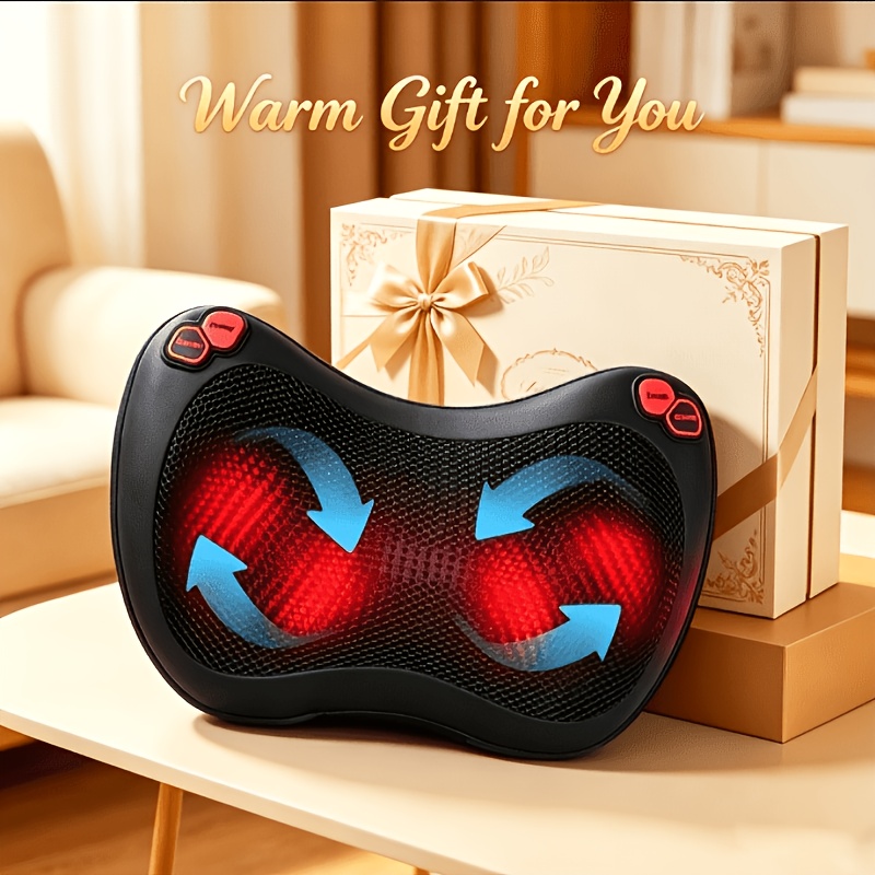 Back Electric Massager with  , Massage Pillow for Neck, Lower Back, Leg And Muscle Massage, Electric Shiatsu Back Massager, Compact And Portable Decvice, Ideal Gifts for Parents  .,   Massage At Home, Car, Outside