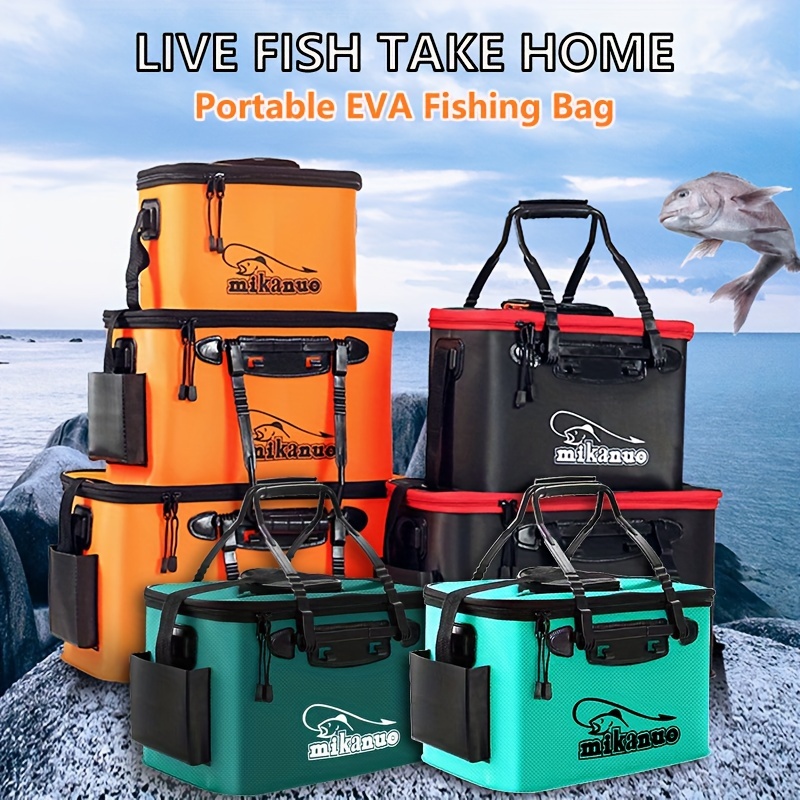 

Ultra-compact Eva Fishing Gear Bag - Quick-collapse, Waterproof Live Fish Bucket & Tackle Storage - Camping