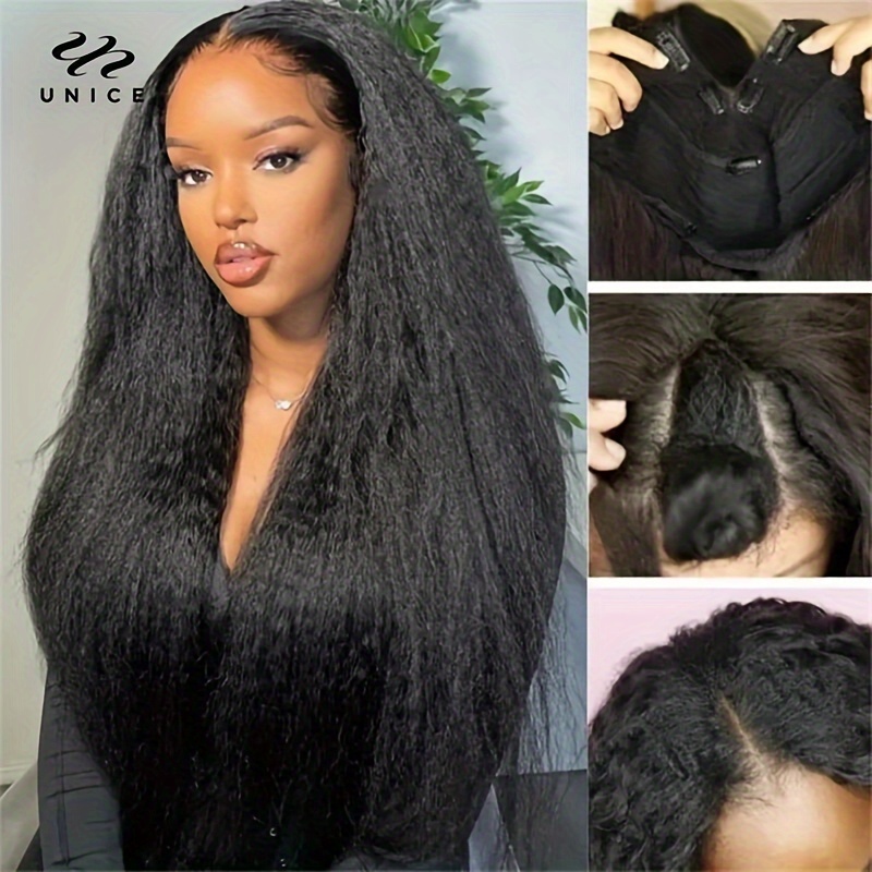 Hair U PART WIG KINKY STRAIGHT AFFORDABLE HUMAN HAIR WIGS Glueless Quick Easy U Part Wig Human Hair