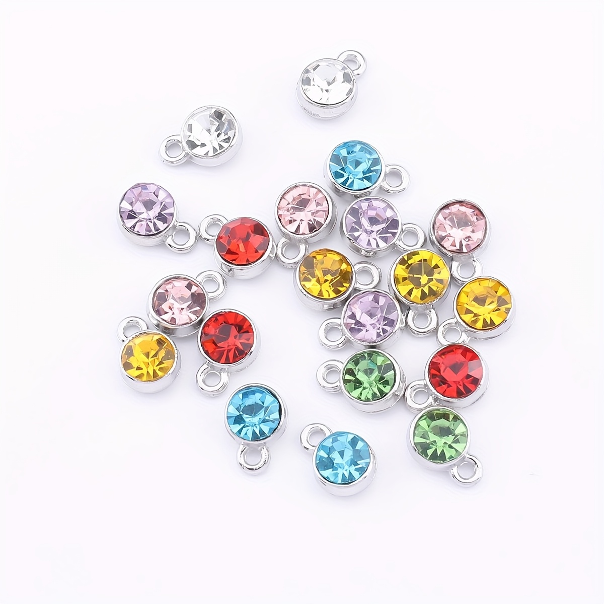 10/20pcs Artificial Colorful Round Pendant Pendant Spacer Beads Jewelry Pendant Alloy Additions Earrings Pendant Bracelet Necklace Additions Spacer Jewelry Making Handicrafts
