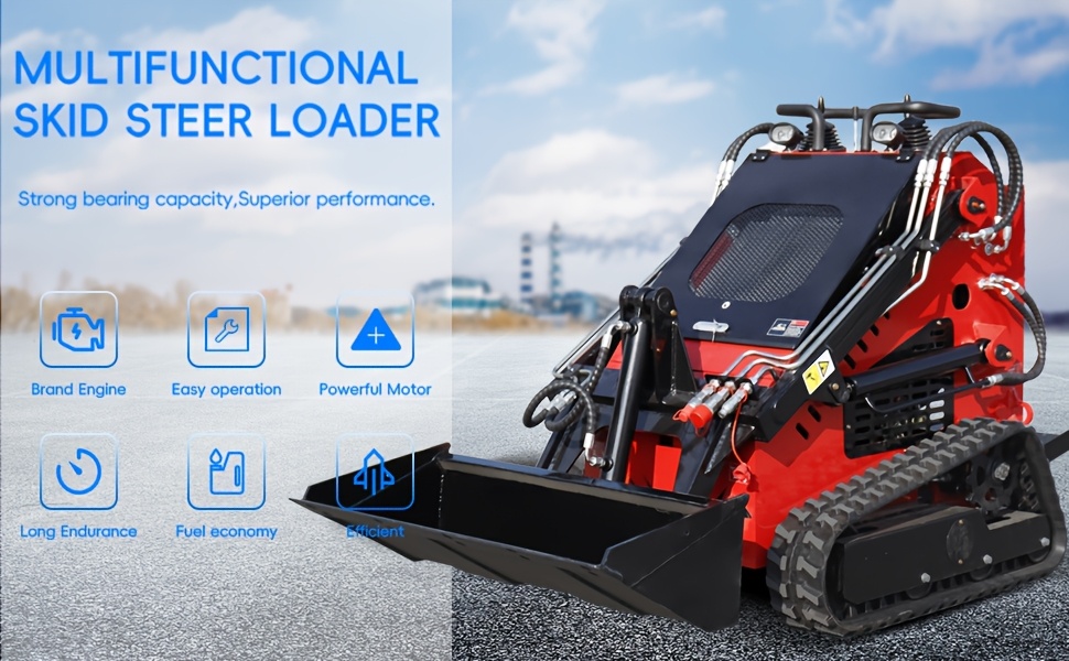 mini skid   loader 13 5   engine compact track loadercompact track loader for   snow clearing multi functional bulldozer shovel engineering vehicle for   gardens park     Product details 1