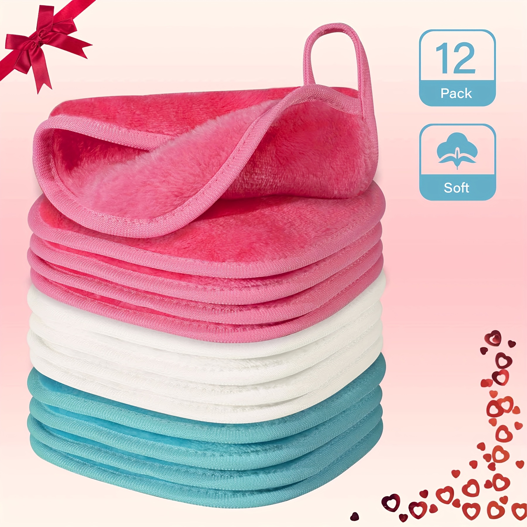 

Reusable Microfiber Makeup Removing Cloths (12pcs) Soft And Skin-friendly Face Towels For Daily Cleansing, 6" X 6" Makeup Removing Cloths