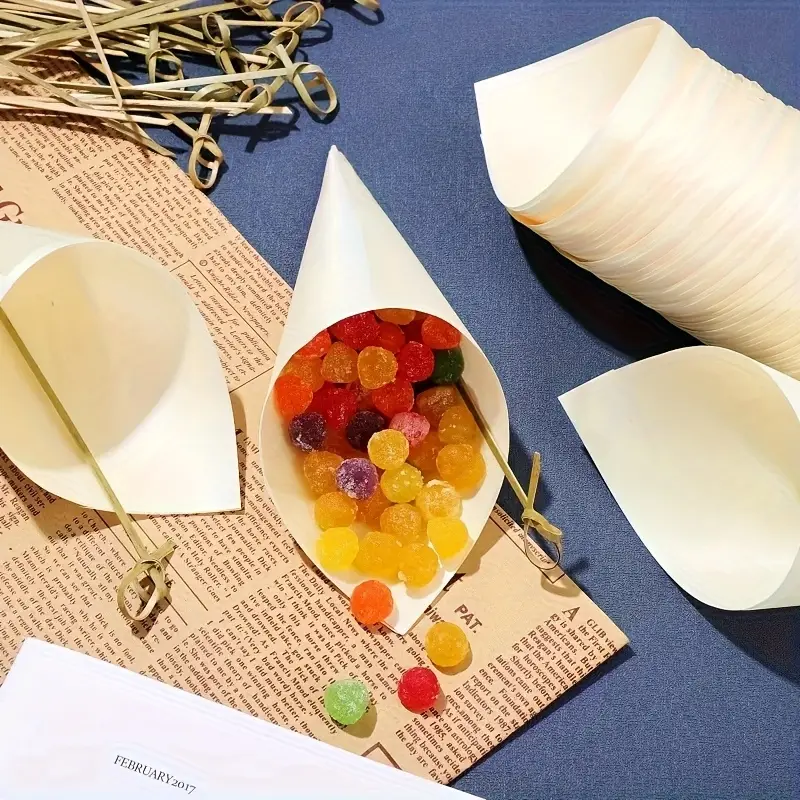 50/100 stück natürliche holz dessertschalen einweg