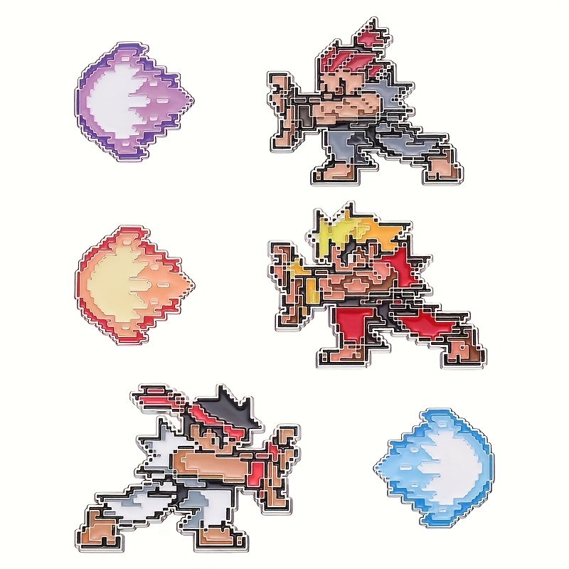 TEMU 6pcs Pieces Of Cartoons, Movies, Anime And Hip-hop, Brooches, Badges, Game Peripherals