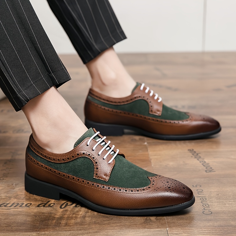 Men s Business Casual Dress Shoes - Sleek Lace-Up with Non-Slip Sole details 1