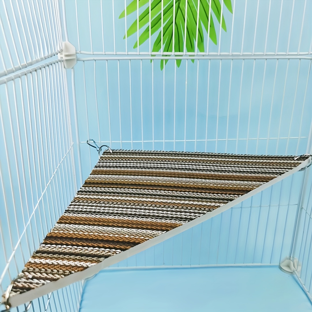 Image of Small Animal Pet Comfortable Colorful Triangle Hammock Nest Hanging Bed Cage Accessories Suitable For Parrots, Hamsters, And Small Animals