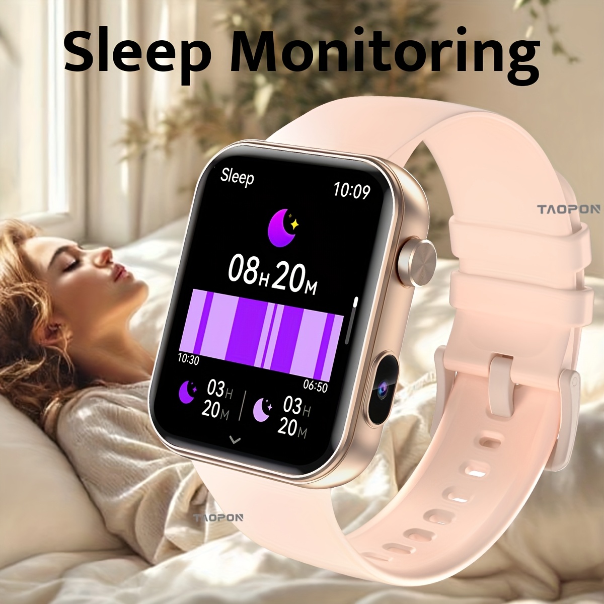 Les montres intelligentes TAOPON pour hommes et femmes sont livrées avec des fonctionnalités telles que la photographie, l'enregistrement audio et la vidéo, équipées d'une caméra intégrée, d'un tracker de fitness de calories et de la surveillance du sommeil.