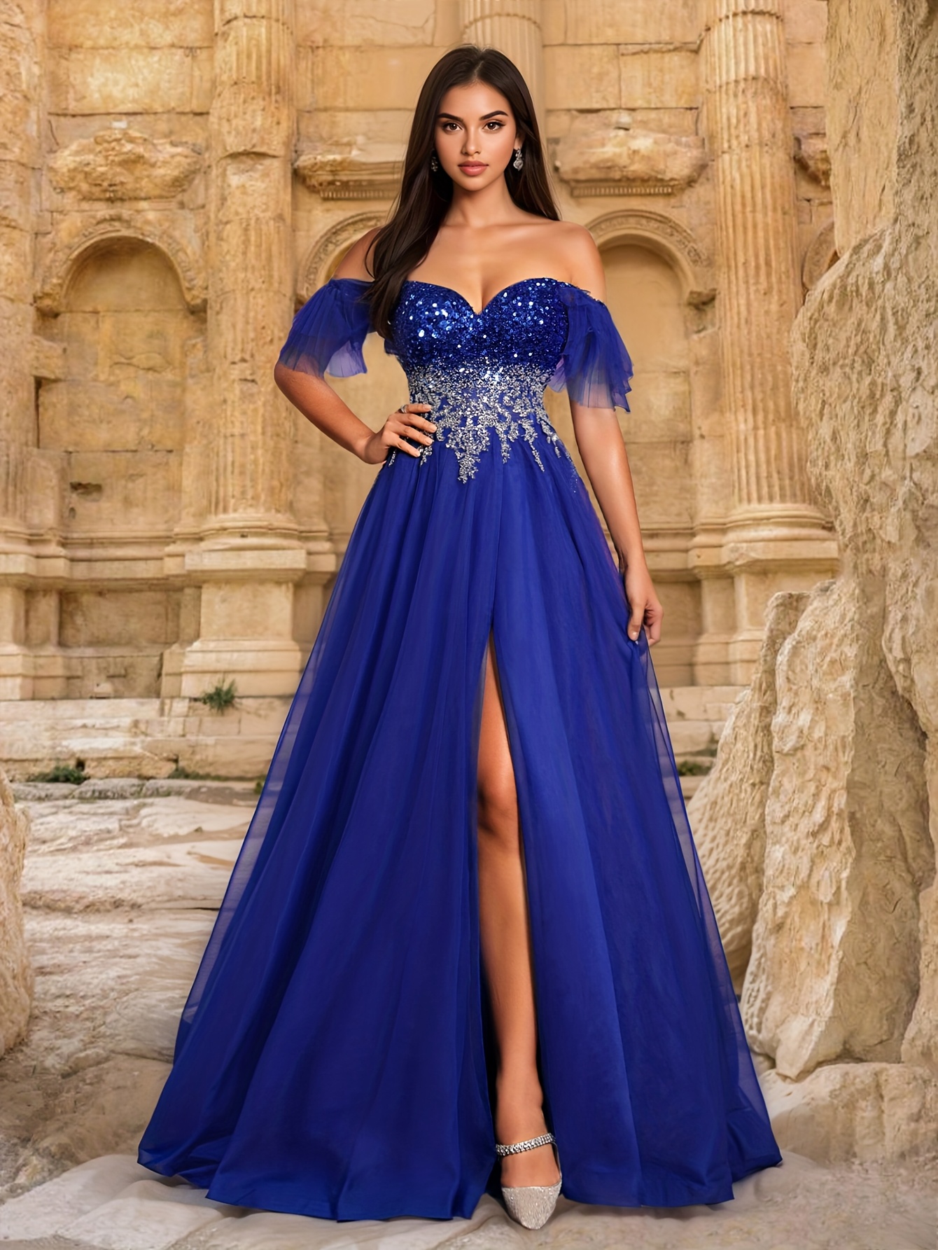 sachin and babi light blue dress Burgundy Satin Short Sleeve Drama Show Costume Masquerade Dress