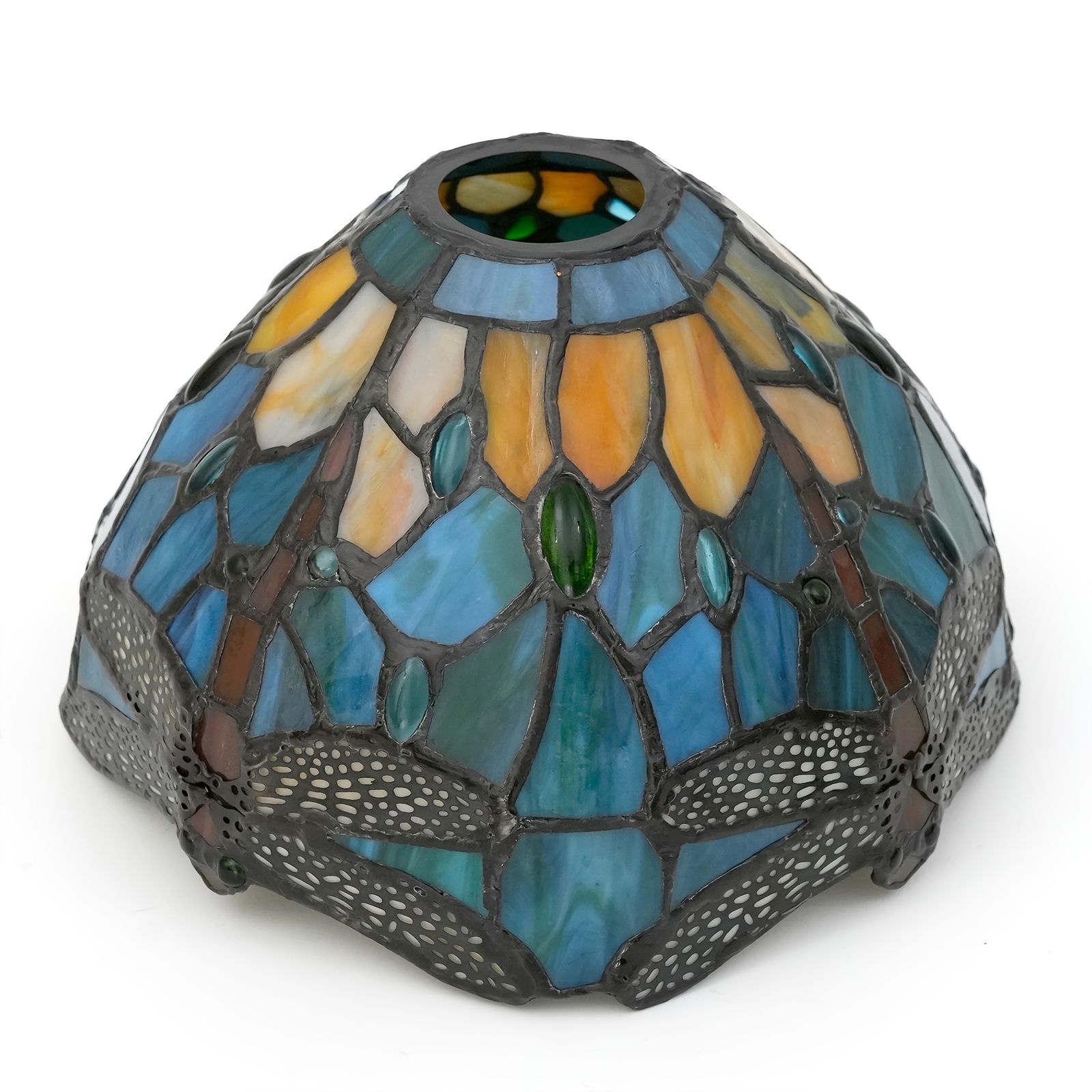 Vintage Green Dragonfly Stained Glass Lampshade