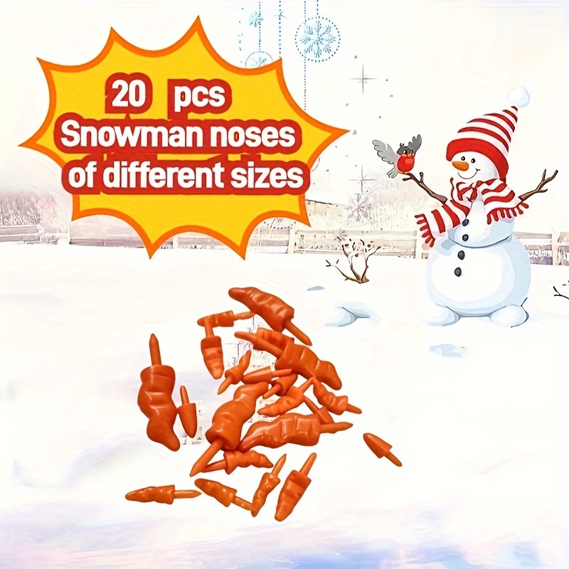 

20 Pcs Snowman Set - Assorted For Diy Snowman , Christmas Party Supplies, & Decorations, Suitable For 14+, Plastic Accessories