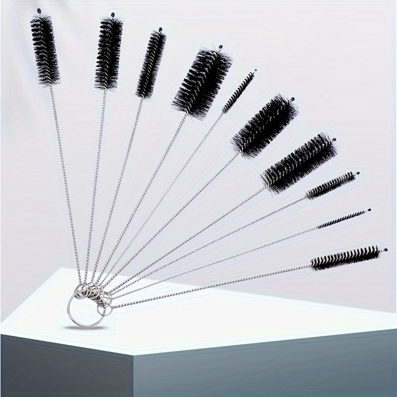 

10pcs Ensemble de brosses à long manche, fermeté moyenne, non électriques, brosses de nettoyage multi- pour , mangeoires à oiseaux, tubes à et machines à café