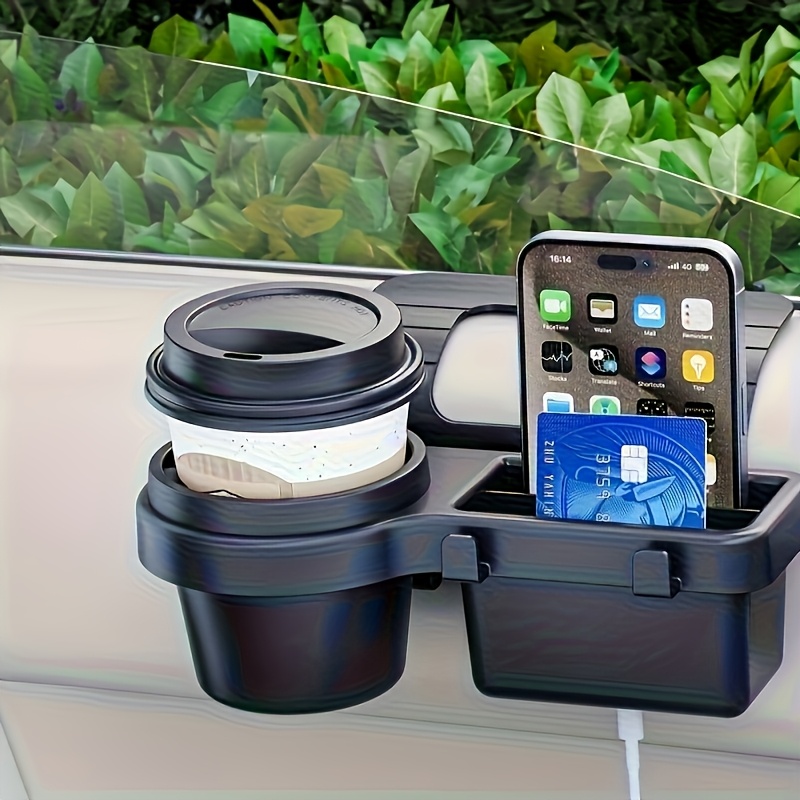 1 car door side storage box multi functional hanging organizer with cup holder phone slot and card pocket durable plastic car accessory suitable for most vehicle models   practical construction essential for road trips