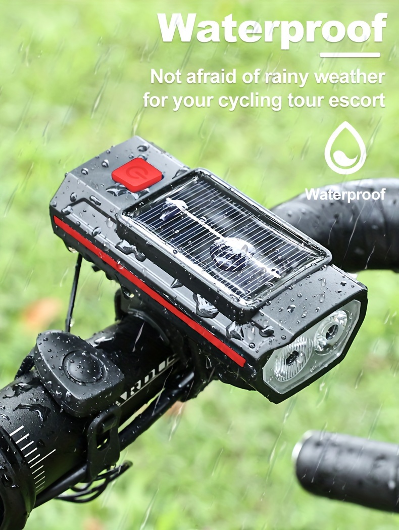 1 stuk/2 stuks Fietsverlichtingsset, met 120 dB Hoorn, 3+4 Verlichtingsmodi, IPX4 Waterdicht, USB Oplaadbaar, Geschikt voor Mountainbikes, Racefietsen Nachtelijk Rijden, Nachtverlichting en Waarschuwing