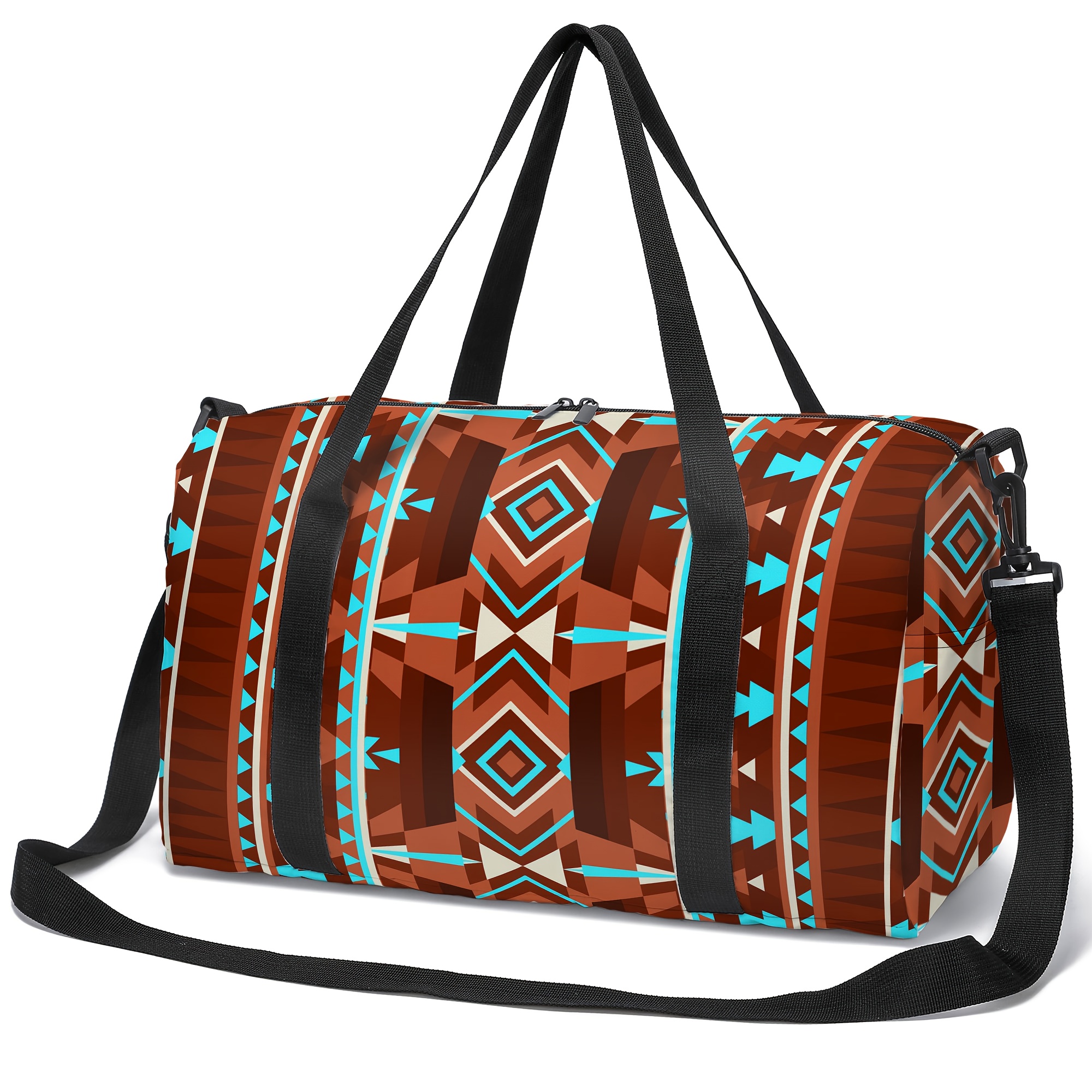 TEMU Bohemian Style Printed Pattern Travel Bag, Women's Yoga Fitness Tote