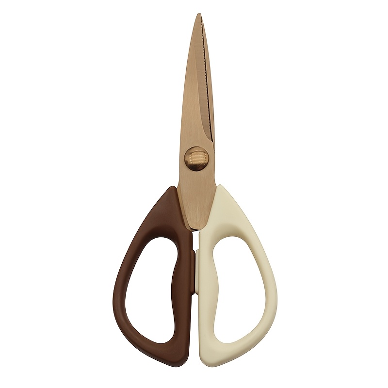 

1pc Two-color Handle Household Scissors - Ergonomic, Anti-rust, Sharp, Gold Coating, Scissors, Suitable For Daily Use In Kitchen And Office