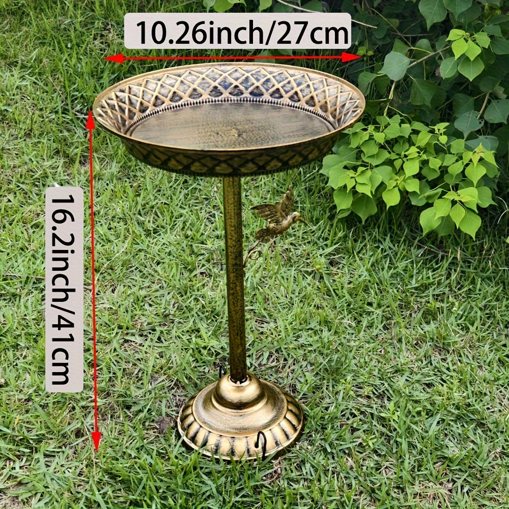 Metal Bird Baths For Outdoors, Bird Bath & Birdfeeder With Metal Stake Garden Yard Lawn .26inches
