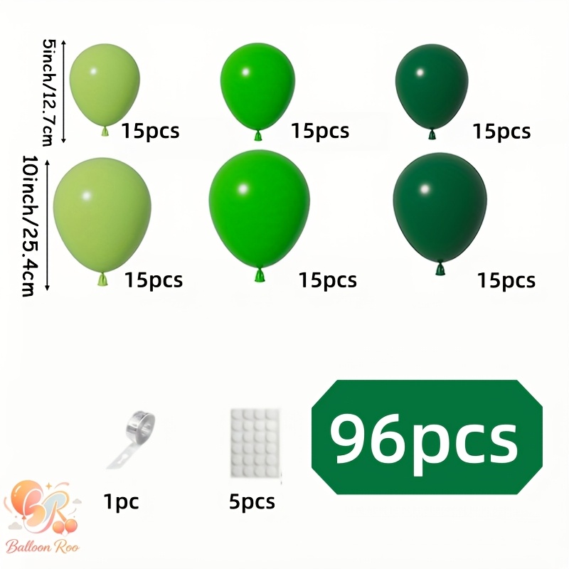 TEMU Kit de 96 pièces pour de couronne de ballons verts, convient pour les fêtes d'anniversaire, les fêtes sur le thème de , les baby showers, , les