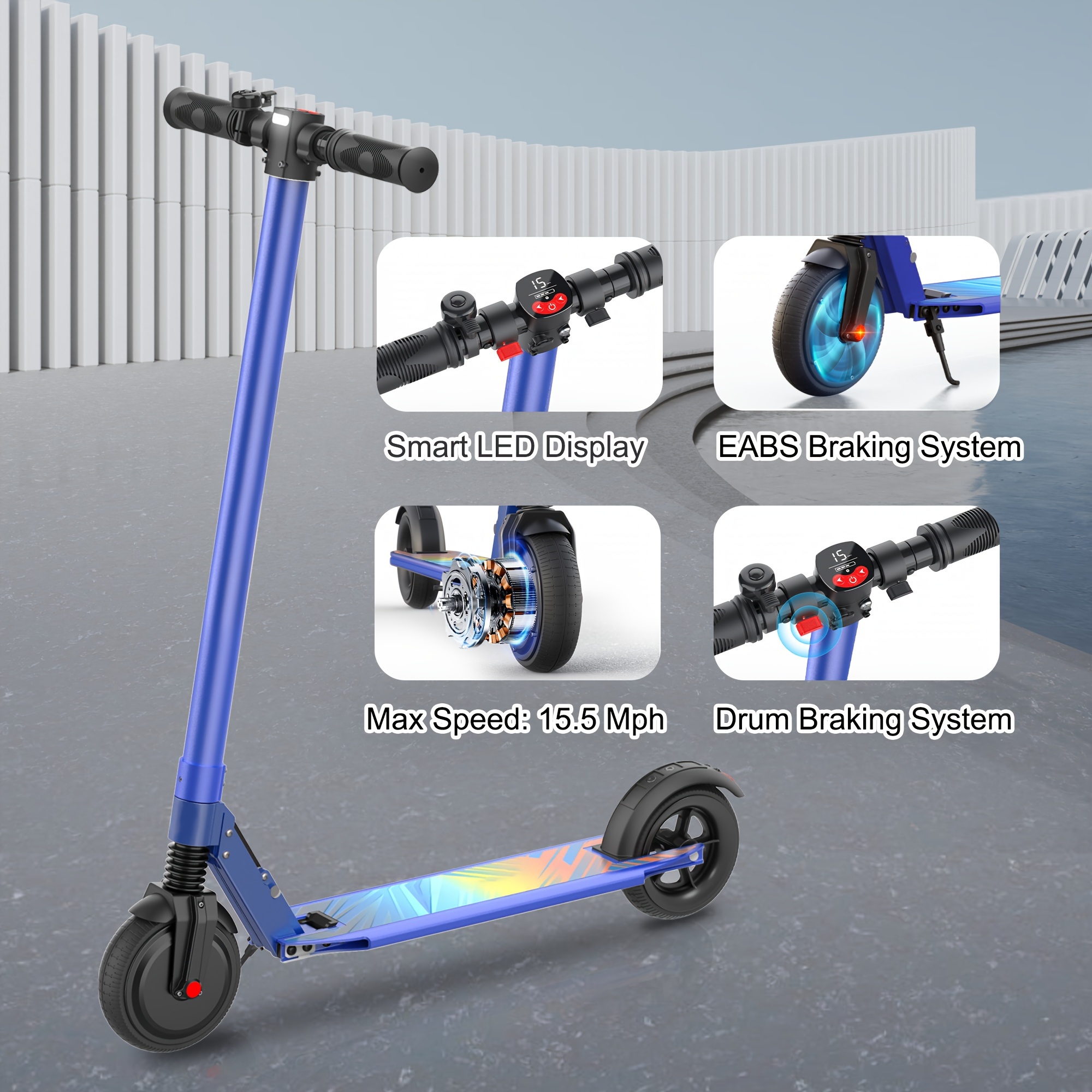 

Caroma 250w Portable Folding Electric Scooter, Range Of 15.5 Miles, 15.5 Miles Per Hour, 6.5-inch Solid Tires, Adult Commuting Electric Scooter, Electronic Brake, Of 220