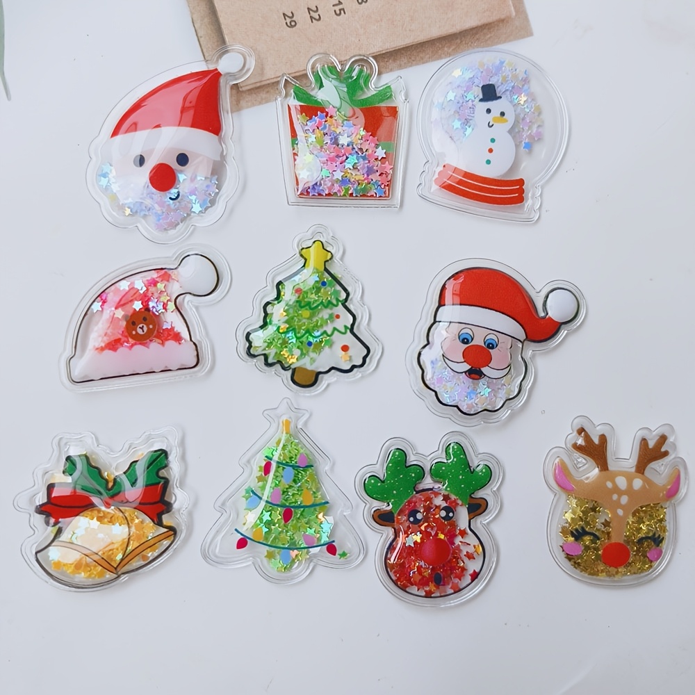 TEMU 10 piezas aleatorias de lentejuelas líquidas brillantes multicolores, decoraciones esféricas de PVC con para colgar, para Navidad, San Valentín,
