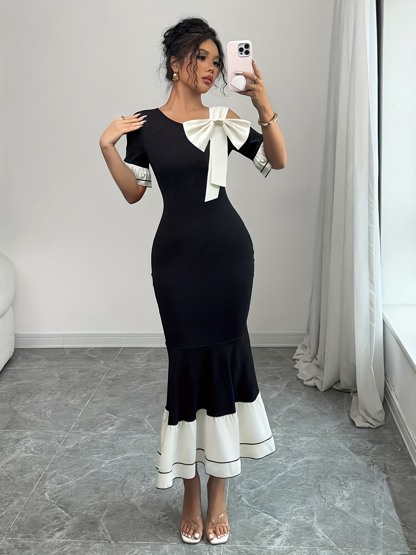 chinese dress ladies Andrea & Leo A1201 Tulle Knee Length Mermaid Dress main image 0