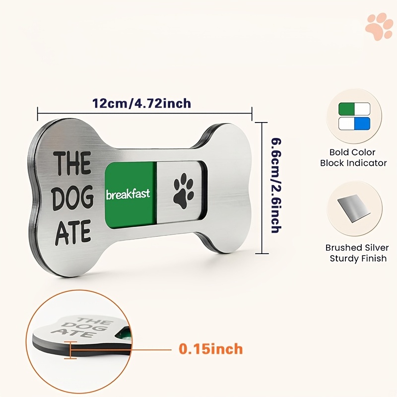TEMU Dispositif de d'alimentation pour chien, marqueur de suivi des repas - coulissant /après-midi, utilisé pour le d'alimentation et de médicaments
