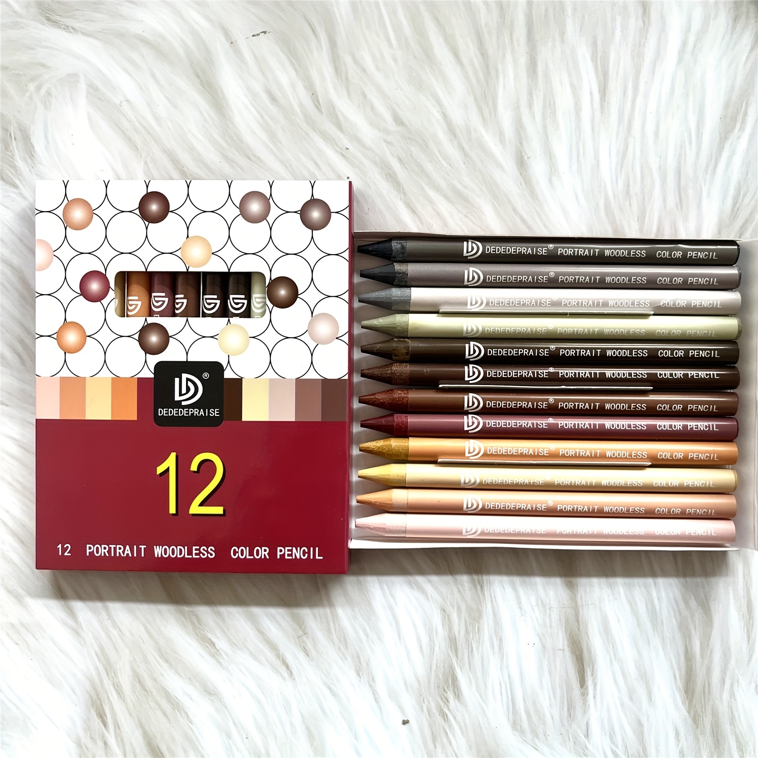 Image of Dededepraise 12 Portrait Color Pencil. , No Wood. Perfect For Portrait, & Animal Artists