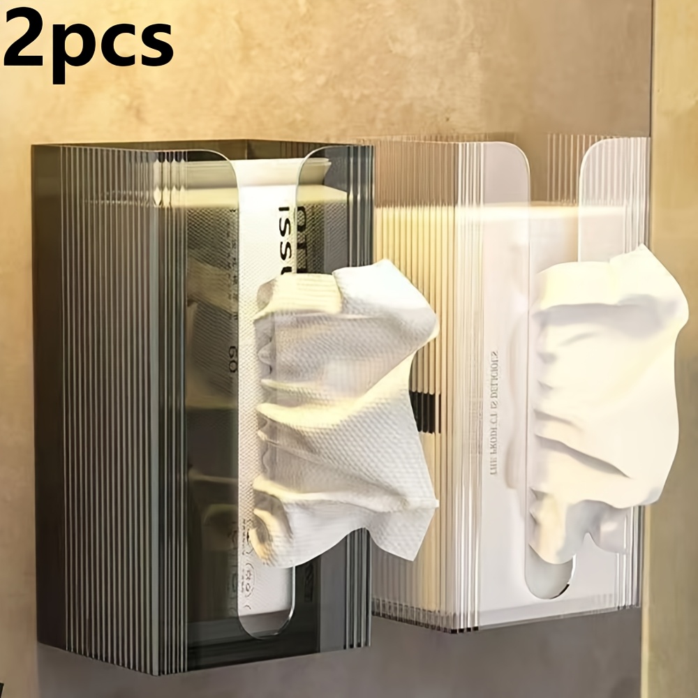 1 delicate transparent tissue box   in clear black u shaped wide mouth design suitable for kitchen towels toilet paper multi functional hanging storage   for minimalist   and pursuers Product details 3