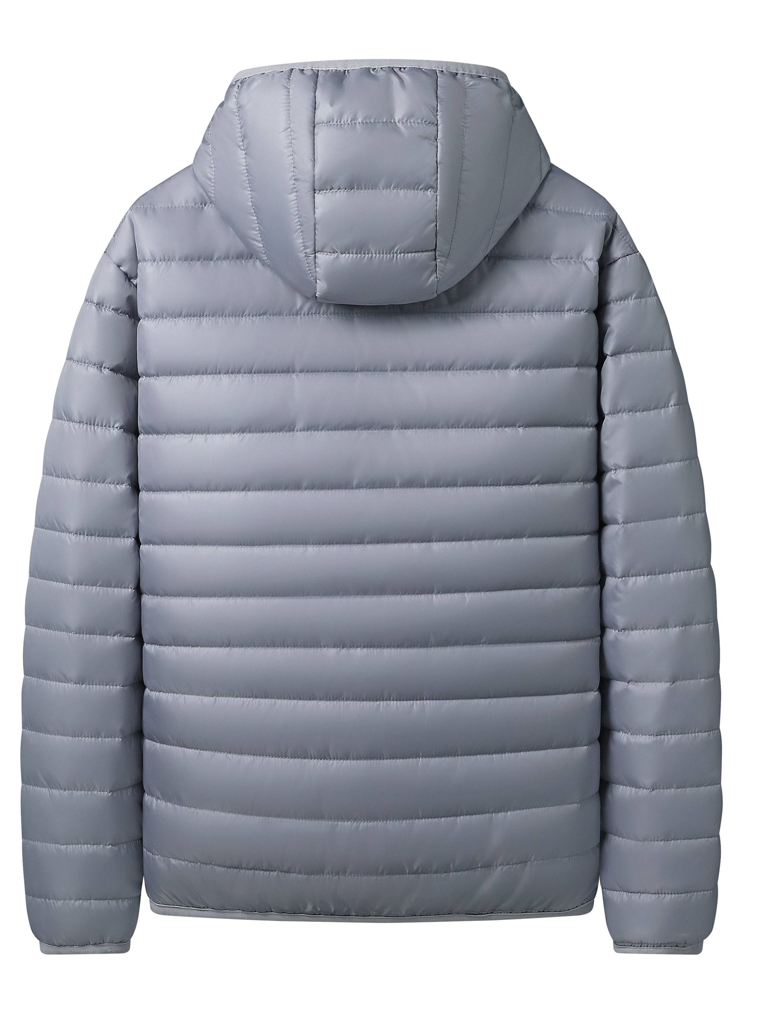 男士冬季保暖连帽外套，男士冬季防风夹克，带拉链口袋、连帽及宽松版型 - 聚酯填充保暖外套，适合户外活动、跑步、钓鱼、休闲穿搭 - 纯色设计排骨衣 商品详情 6